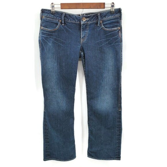 Silver Santorini Jeans Womens Size 30 Straight Leg Low‎ Rise Dark Wash 32 X 26 - Picture 1 of 10